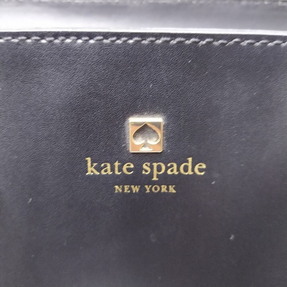Kate Spade New York Black Leather Doublde Handles Zippet Tote Shoulder Bag - Picture 3 of 16